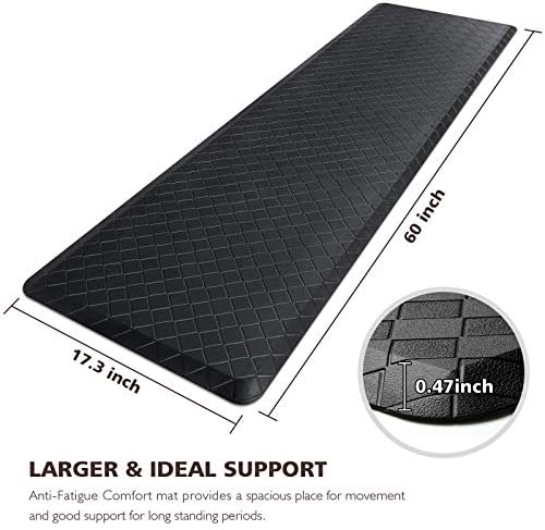HappyTrends Anti-Fatigue Kitchen Mat Waterproof 173x60 Ergonomic