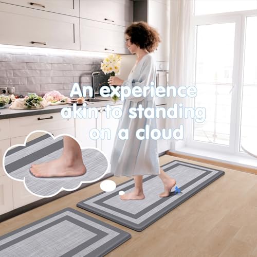 LuxStep Kitchen Mat Set - Durable Comfortable Kitchen Rugs for Home Office