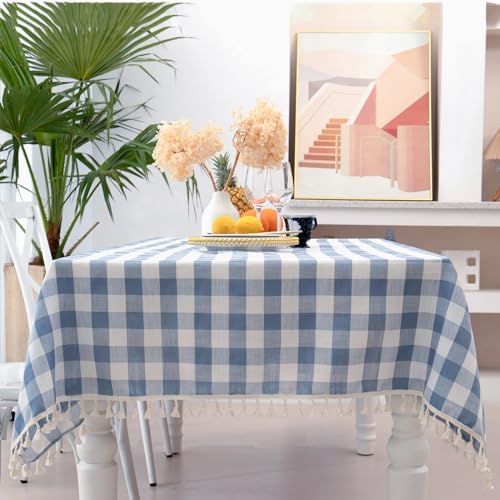 Midsummer Breeze - 55x84 Heavy Weight Checkered Gingham Tablecloth for Spring Summer