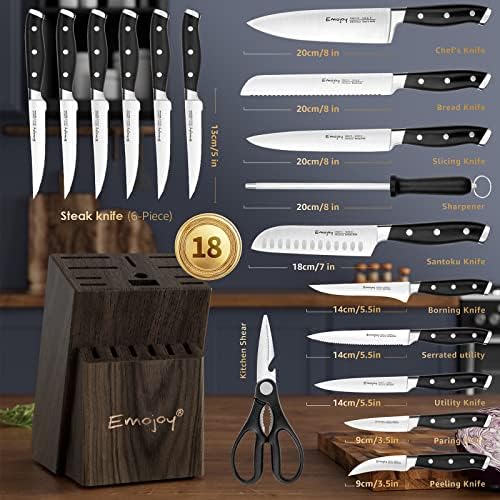 Manual 18-Piece German Stainless Steel Knife Set