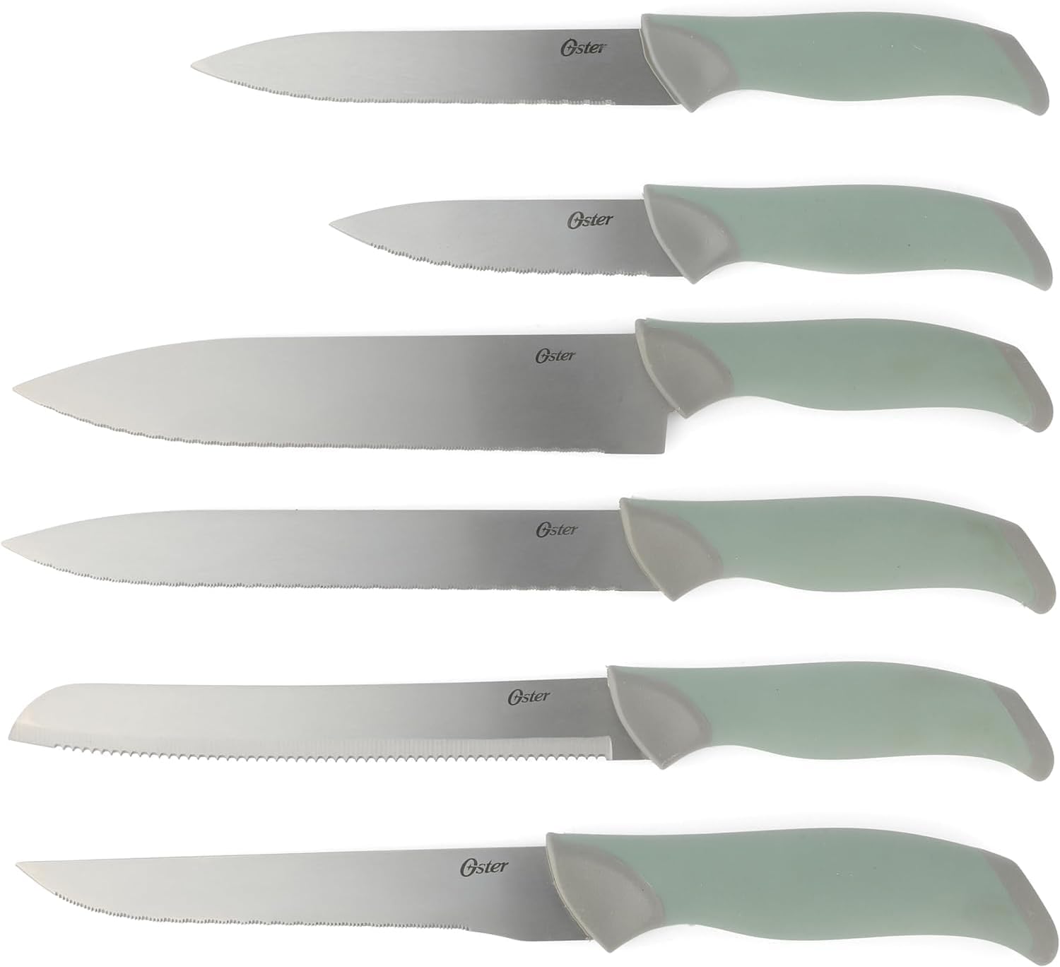 Oster Lindbergh 14 Piece Knife Block Set Sage Green