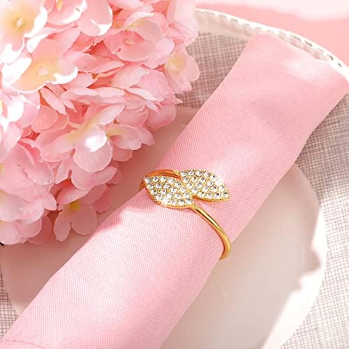 100-Piece Metal Napkin Rings with Rhinestone Design