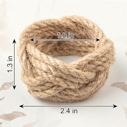 Premium burlap napkin rings set of 6