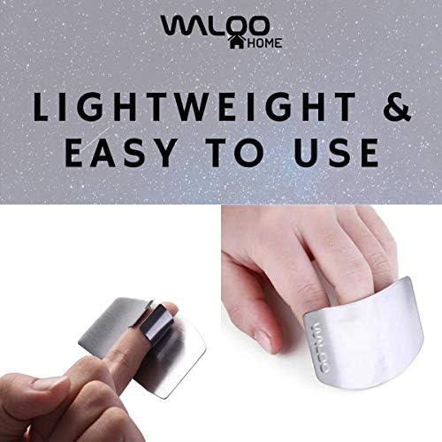 WALOO Stainless Steel Finger Guard 2 Pack Silver 1