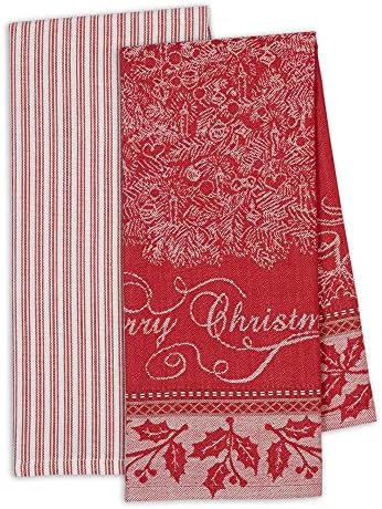 DII 18x28 Christmas Kitchen Towels - Festive Holiday Dish Towels Set 2 Count