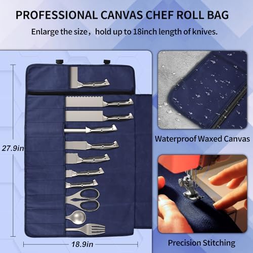 Versatile Durable Knife Roll for Kitchen Essentials Blue