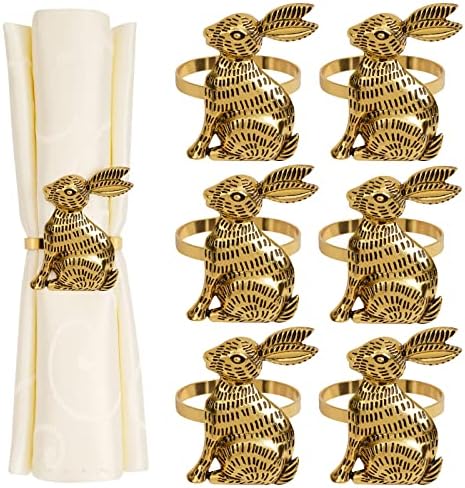 Easter Bunny Napkin Rings 6-Piece Set