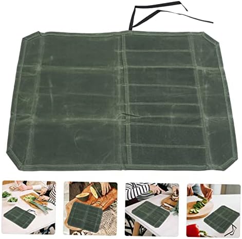 SHOWERORO Waxed Canvas Roll Tool Bag for Professional Chefs Kitchen Experts