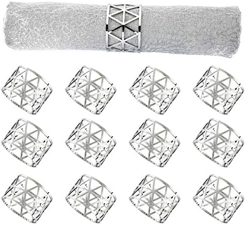 Elegant 12-Piece Silver Napkin Rings Set for Table Setting