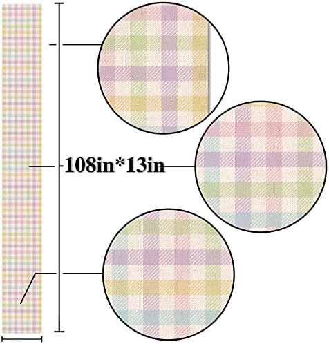 Nepnuser Linen Spring Easter Check Plaid runner