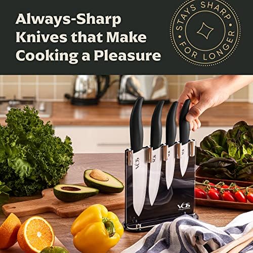Vos Ceramic 4-Piece Knife Set - Premium Sharp Durable Elegant