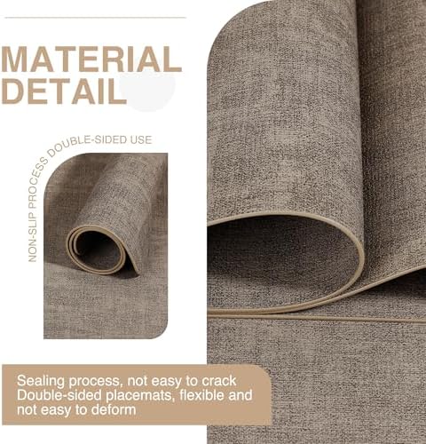 NCUE Faux Leather Place Mats Set of 6 Heat Resistant