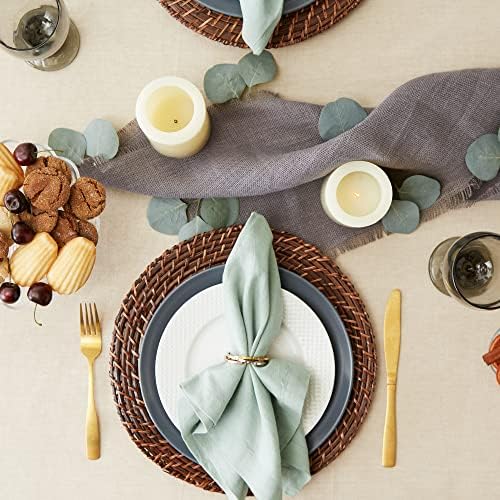 DII French Stripe Tablecloth 60x104_taupeBlack