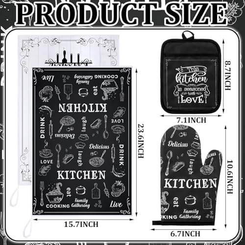 Leinuosen 6 Piece Farmhouse Oven Mitt Set