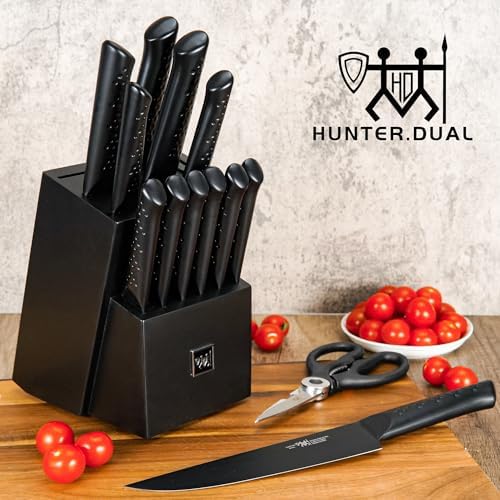 HUNTERDUAL 15-Piece Knife Set Durable Sharp Kitchen Tools