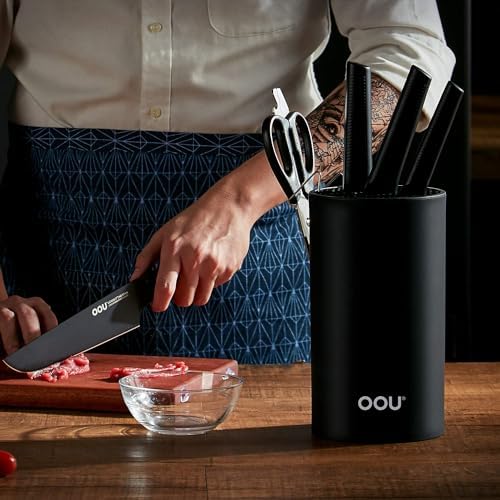 OOU Universal Knife Block for Detachable Storage - Detachable Sharpener Vase Black