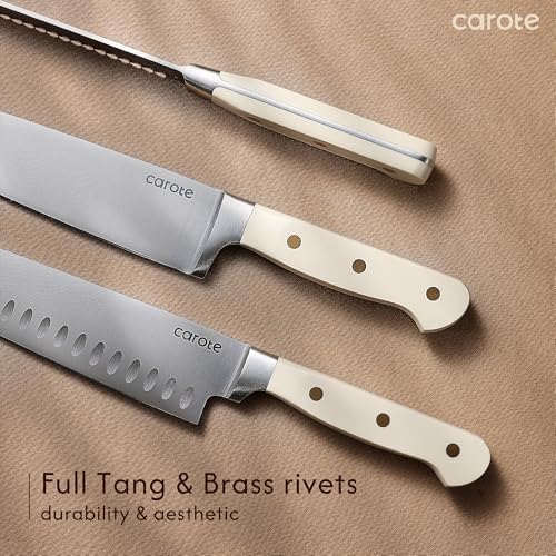 CAROTE 11PCS Knife Set with Block for Kitchen