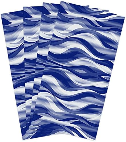 ZOE GARDEN Abstract Navy Blue Kitchen Towels Quick Dry Cleaning Cloth Modern Stripes