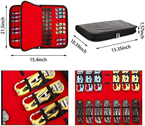 QEES Multi-Purpose Knife Storage Case - 40 Slot Organizer for Men