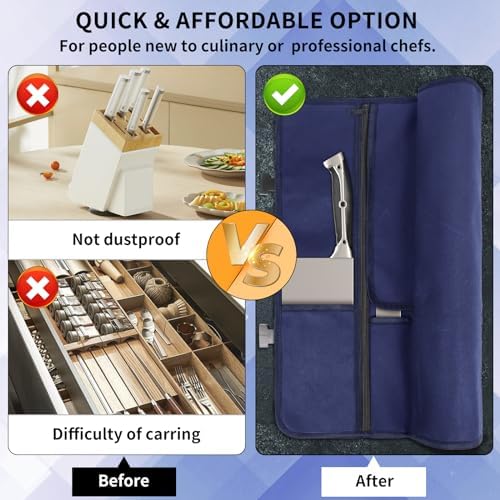 Versatile Durable Knife Roll for Kitchen Essentials Blue