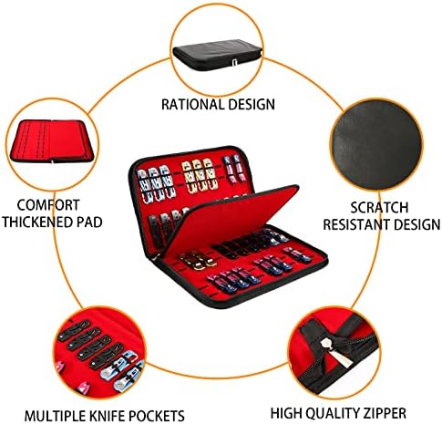 QEES Multi-Purpose Knife Storage Case - 40 Slot Organizer for Men