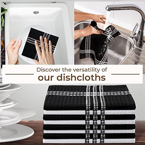 Urban Villa Cotton Dish Cloth Set of 8 12x12 Waffle Towels