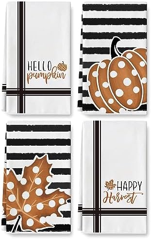 AnyDesign Fall Kitchen Dish Towels 4Pcs