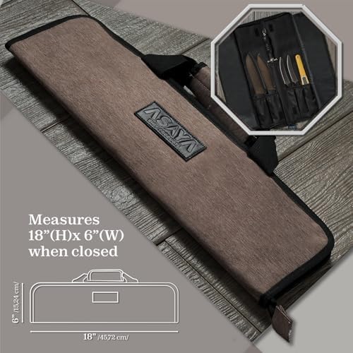 Asaya Chef Knife Roll Bag 12 Pockets for Traveling Chefs