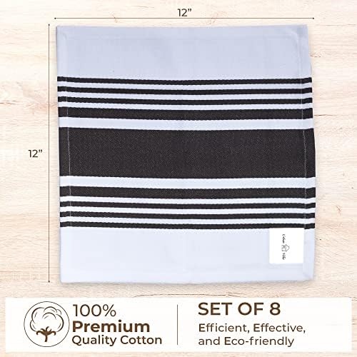 Urban Villa Cotton Dish Cloth Set of 8 - GreyWhite 1