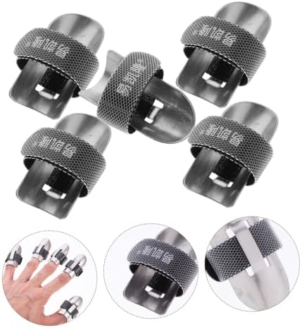 Stainless Steel Finger Protectors 5-Piece Set for Cutting and Slicing