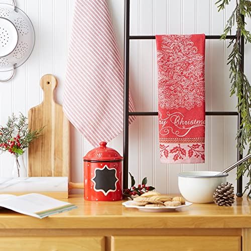 DII 18x28 Christmas Kitchen Towels - Festive Holiday Dish Towels Set 2 Count