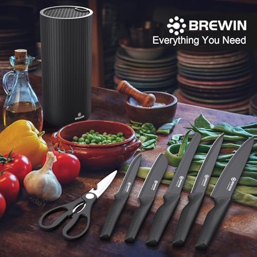 Brewin Kitchen Knife Set All-In-One Knife Block for Home Kitchen