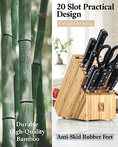 Cook N Home Bamboo Knife Storage Block