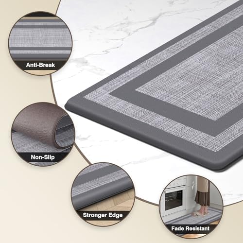 LuxStep Kitchen Mat Set - Durable Comfortable Kitchen Rugs for Home Office