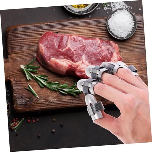 Stainless Steel Finger Protectors 5-Piece Set for Cutting and Slicing