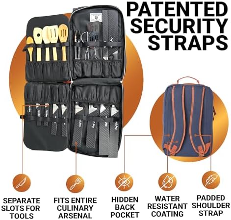 Retro Chef Backpack with 20 Slots for Knives Tools