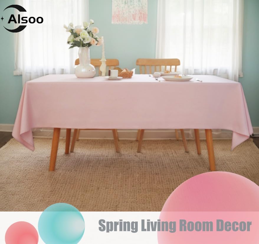 Alsoo Light Pink 60x90 Rectangle Table Cloth