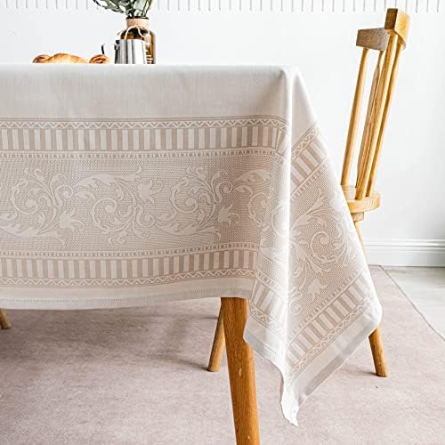 Hi-End Taupe Tablecloth for Lifestyle - 60x102 Inch waterproof Durable