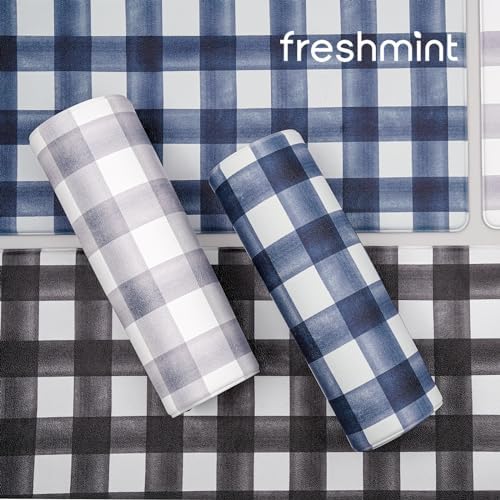 FRESHMINT Modern Farmhouse Plaid Kitchen Mats Set