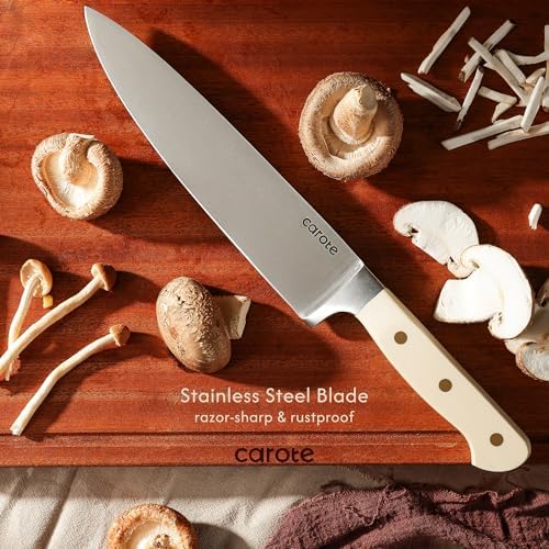 CAROTE 11PCS Knife Set with Block for Kitchen