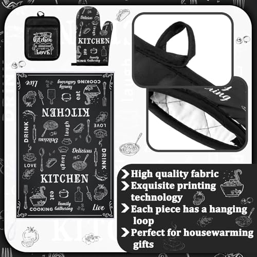 Leinuosen 6 Piece Farmhouse Oven Mitt Set