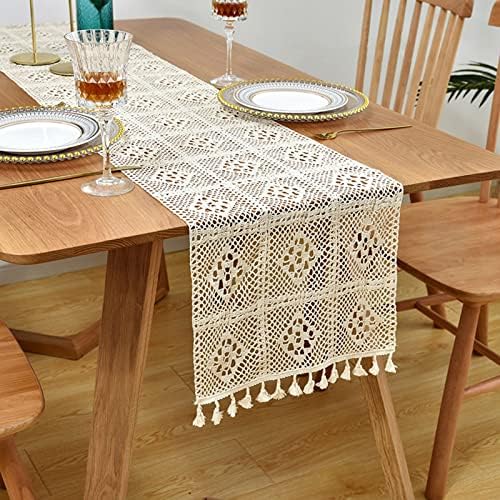 Hsvanyr Beige Table Runner for Bedroom 12x39inch Centerpieces