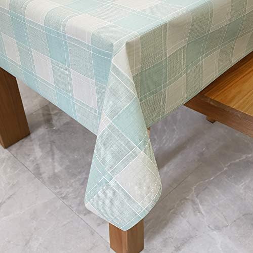 Elegant Green Checkered Tablecloth for Kitchen Dining