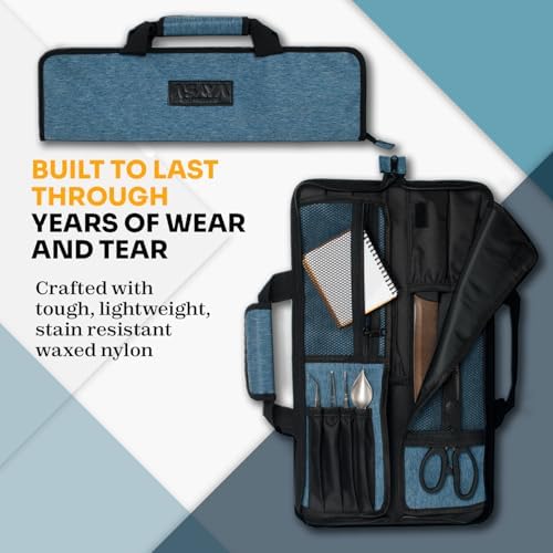 Asaya Chef Knife Roll Bag 12-Pocket Durable Kitchen Tool for Travelers