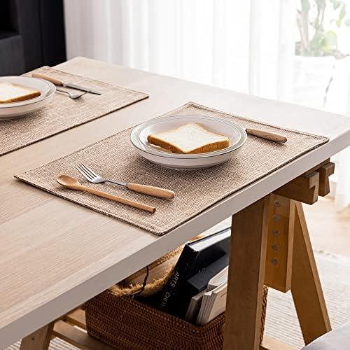 Natural Linen Kitchen Place Mats Heat Resistant