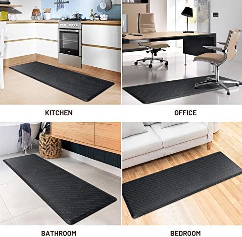 HappyTrends Anti-Fatigue Kitchen Mat Waterproof 173x60 Ergonomic