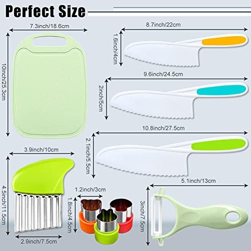 9-Piece Kids Kitchen Knife Set for Real Cooking