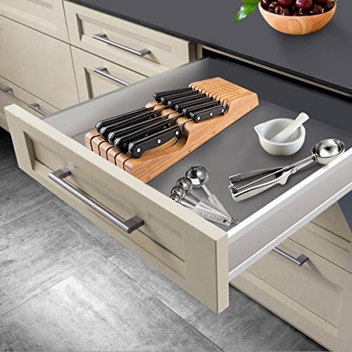 Bambsi In-Drawer Knife Block - Bamboo Knife Organizer