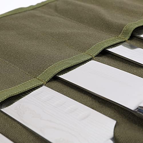 Heavy Duty 16 Oz Waxed Canvas Knife Roll Case