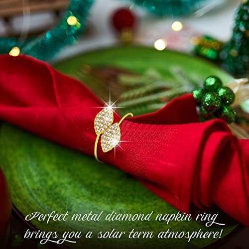 100-Piece Metal Napkin Rings with Rhinestone Design